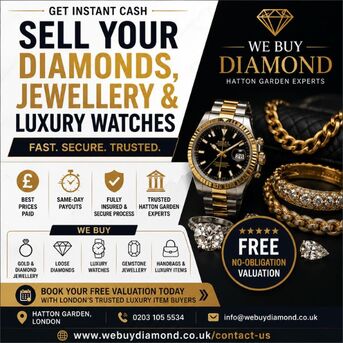 London, Items Wanted, Sell Your Diamonds, Jewellery & Luxury Watches For Cash