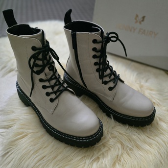 Manama, Clothing & Accessories, BHD 14,  Light Beige Combat Boots | Ladies Shoes - Boots