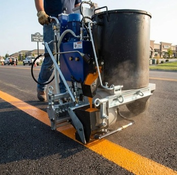 New York, Construction, Parking Lot Striping Of Overland Park