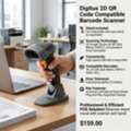 NZD 159,  Digitus 2D QR Barcode Scanner USB With Stand For Retail