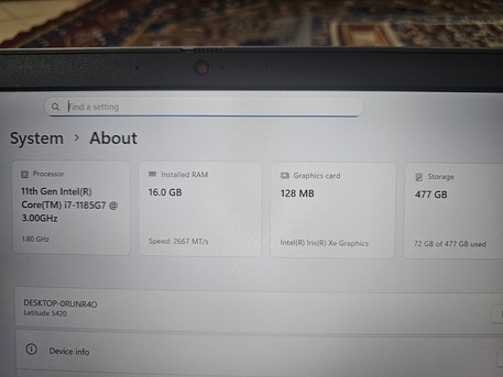 Riyadh, Computers, SAR 1500,  Dell Latitude 5420 - Intel Core I7 11th Generation,16gb,512ssd,14