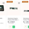 INR 3748,  Buy Used DDR4 RAM Online | Best Refurbished 8GB & 16GB RAM Deals
