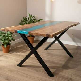 Mumbai, Furniture, INR 28499,  Custom Minimal Epoxy Dining Table For Stylish Modern Interiors