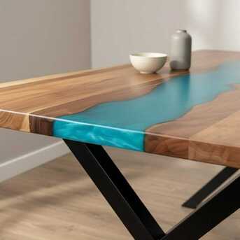 Mumbai, Furniture, INR 28499,  Custom Minimal Epoxy Dining Table For Stylish Modern Interiors
