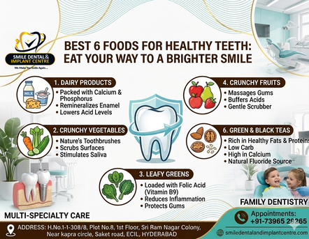 Hyderabad, Dental, Want Stronger Teeth Naturally? Discover The Best 6 Foods For Your Smile