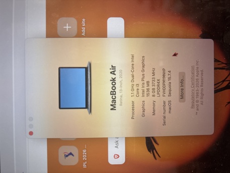 Dammam, Computers, SAR 1999,  MacBook Air 2019 I3 8GB 256gb