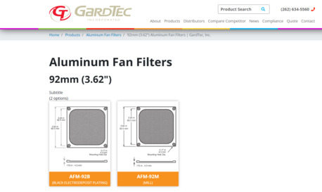 New York, Electronics, High-Airflow Aluminum Fan Filters For Dust Protection | GardTec