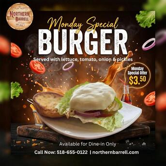 New York, Restaurants, Home Of The Famous $3.50 Burger Northern Barrell