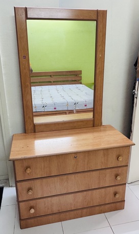 Al Sulaymaniyyah, Furniture, SAR 500,  Bedroom Set For Sale (Bed With Mattress, 2 Side Tables, Dressing Table)