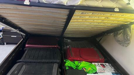 Manama, Household Items, BHD 150,  King Size Bed (Hydraulic Storage) With 2 Side Table And One Dressing Table With Six Drawer