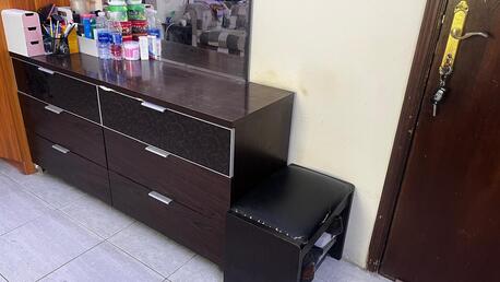 Manama, Household Items, BHD 150,  King Size Bed (Hydraulic Storage) With 2 Side Table And One Dressing Table With Six Drawer