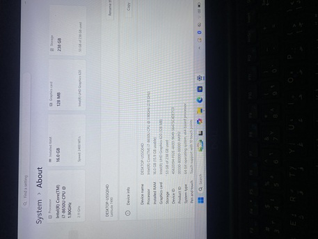 Olaya, Computers, SAR 1000,  Dell Touch Core I7-8th Generation 16GB 256GB Original Charger