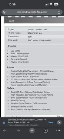 Dammam, Vehicle Lease Transfer, SAR 1275,  Haval H6 2026 Premium