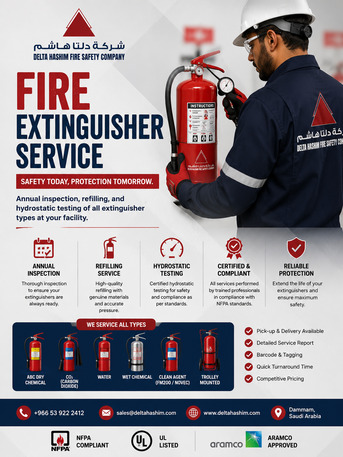 Dammam, Security, Fire Extinguisher, Fire Alarm ,Fire Pump, AMC, Fire Cable, Dammam