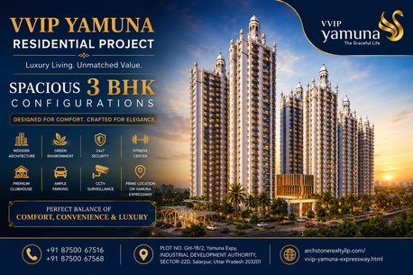 Greater Noida, Real Estate, VVIP Yamuna Residential Project With Spacious 3 BHK Configurations