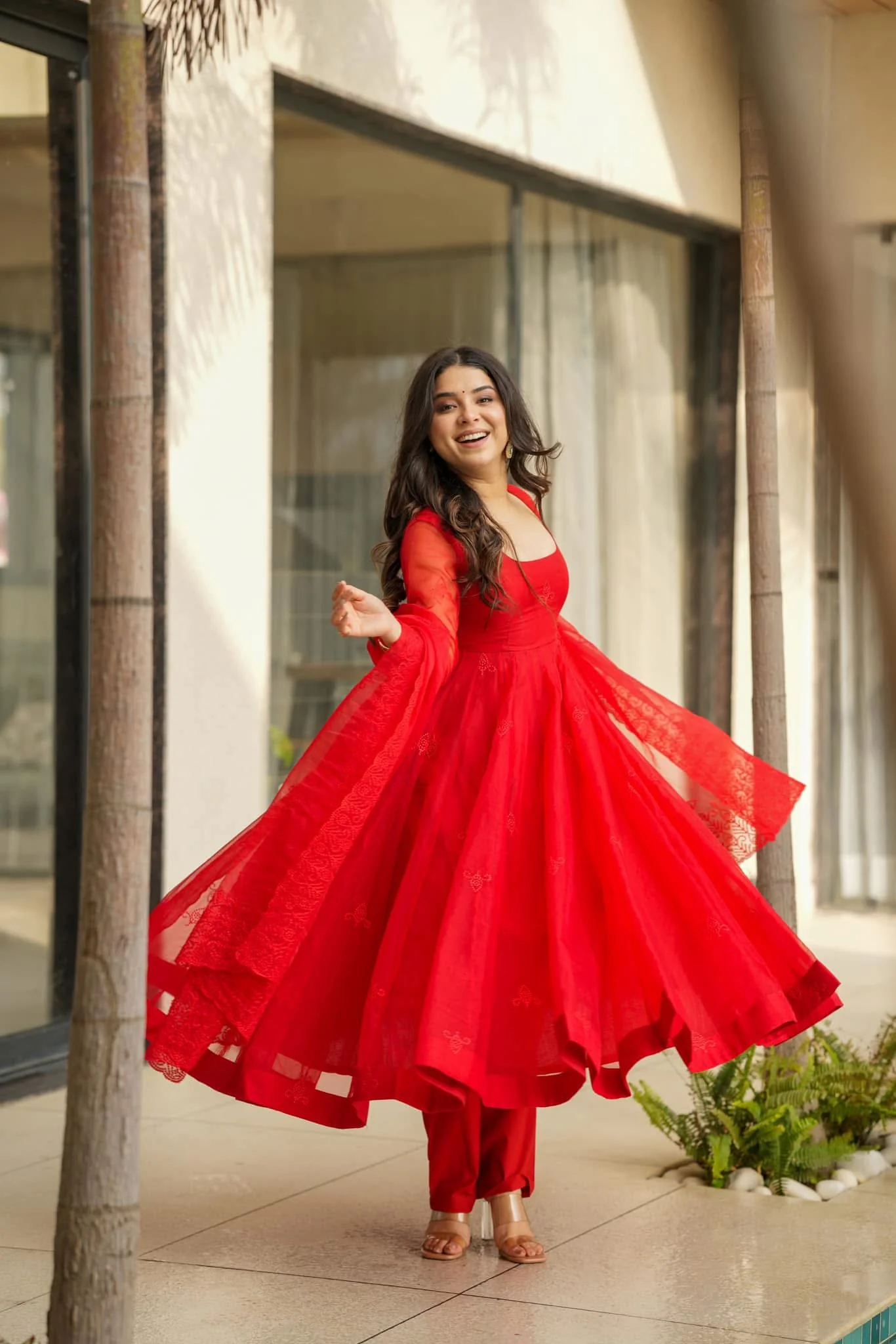 Jaipur, Clothing & Accessories, INR 5500,  Buy Velvet Red Organza Suit Set Online