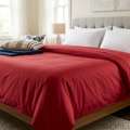 INR 1499,  Red Cotton Bedsheet With Pillow Covers - 245 GSM Pure Cotton, Handloom Woven, Natural Dyes