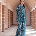 INR 1599,  Blue Floral Block Print Cotton Peplum Kurti Pant Co-ord Set By SA Fab