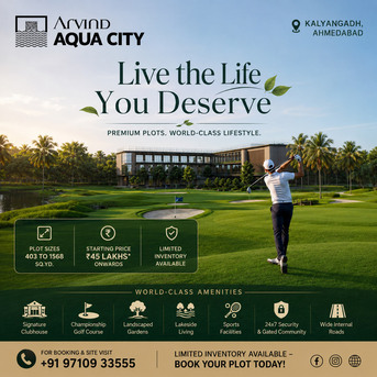 Ahmedabad, Residential Plots, INR 4500000,  403 Sq. Yard,  Arvind Aqua City Ahmedabad &ndash; Live Close To Nature & Comfort