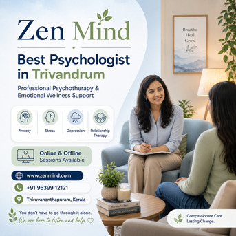 Kerala, Health, Best Psychologist In Trivandrum | Trusted Mental Health Support In Kerala