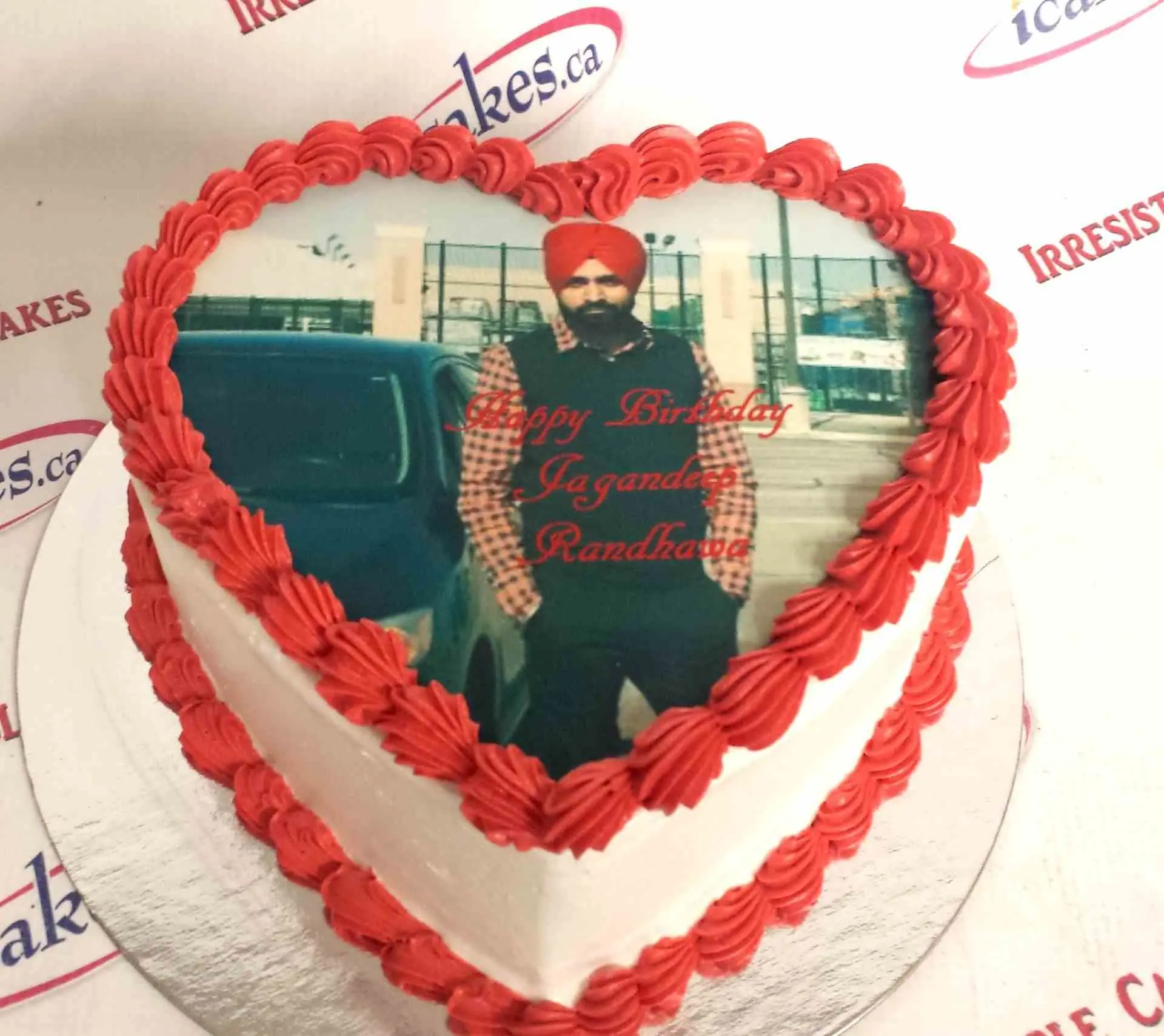 Toronto, Food, CAD 59,  Heart Shape Full Face Photo/Picture Buttercream Birthday Cake For Woman/Man/Girl/Boy