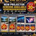 BHD 30,  New Projector Screen 60",80",120" & 150" Tripod Stand & Wall Mounted Electrical Available