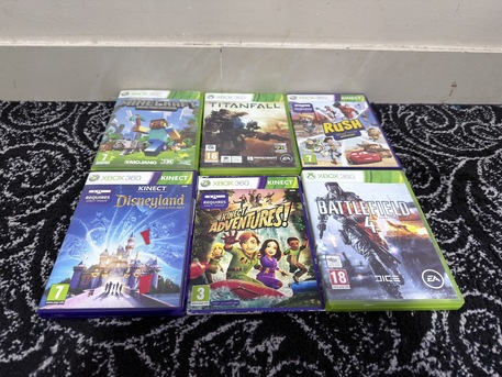 Yanbu, Video Games, SAR 400,  Xbox 360 E + 2 Controllers With Battery & Charger + Kinect Sensor + 6 Games