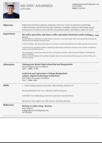 Dammam, Job Seekers, Im Professional  Barista Saudi Arabia Need Job Urgent Coffee Shop?