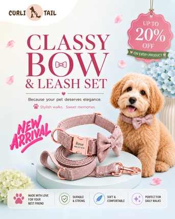 Los Angeles, Pet Supplies, USD 28,  Elegant Girl Dog Collar With Bow | Stylish Dog Fashion &ndash; CurliTail