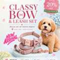USD 28,  Elegant Girl Dog Collar With Bow | Stylish Dog Fashion &ndash; CurliTail