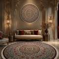 INR 4000,  Shop Stylish Round Rug In Living Room Online At Weave And Design