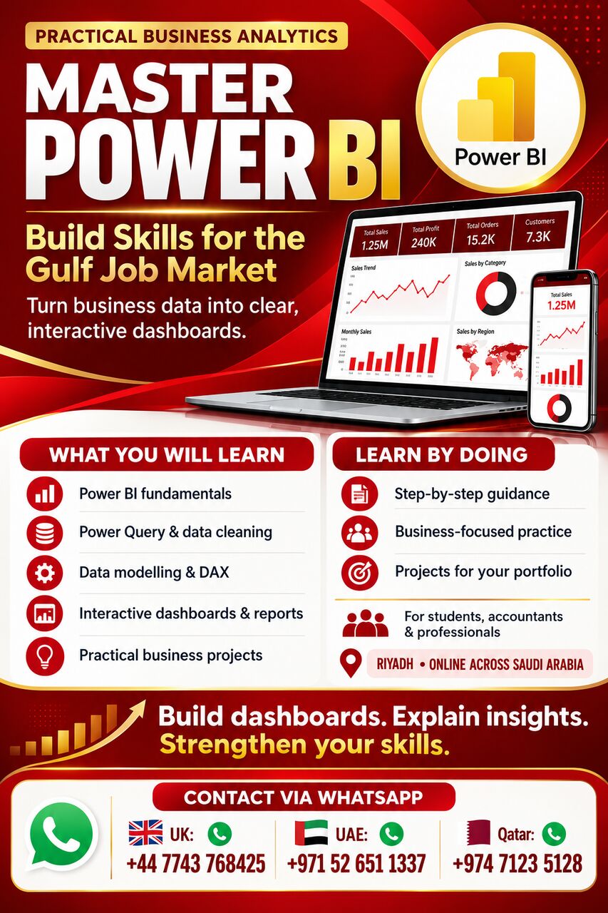 Riyadh, Lessons Offered, Power BI Training &ndash; Learn Dashboards, Analytics & Business Reporting