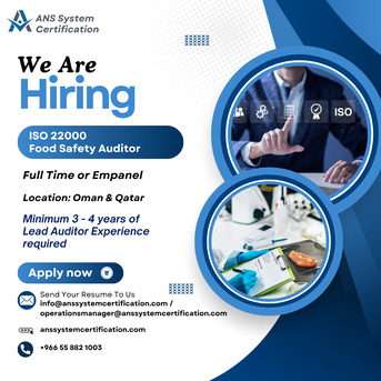 Riyadh, Jobs, We Are Hiring!  ISO 22000 Food Safety Auditor &ndash; Full Time Or Empaneled