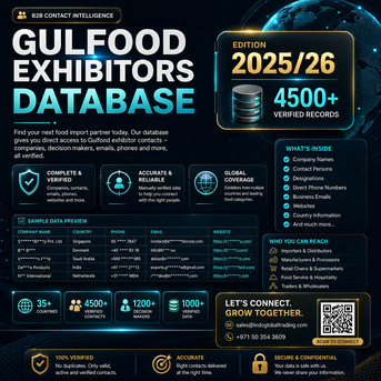 Dubai, Business, Gulfood Exhibitors Database 2025/26 &ndash; Verified Food Industry Contacts