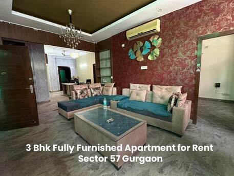 Gurgaon, Farm & Garden, INR 65000,  3 Bhk Fully Furnished Apartment For Rent Sector 57 Gurgaon