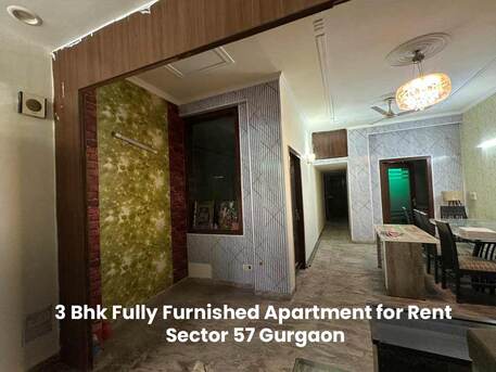 Gurgaon, Farm & Garden, INR 65000,  3 Bhk Fully Furnished Apartment For Rent Sector 57 Gurgaon