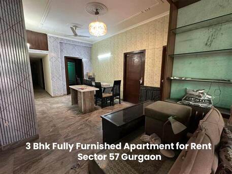 Gurgaon, Farm & Garden, INR 65000,  3 Bhk Fully Furnished Apartment For Rent Sector 57 Gurgaon