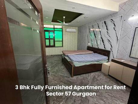 Gurgaon, Farm & Garden, INR 65000,  3 Bhk Fully Furnished Apartment For Rent Sector 57 Gurgaon