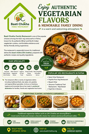 Mumbai, Restaurants, Authentic Veg Family Dining Experience In Patna | Baati Chokha Family Restaurant