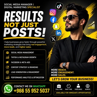 Riyadh, Job Seekers, Social Media Manager, Marketing Specialist