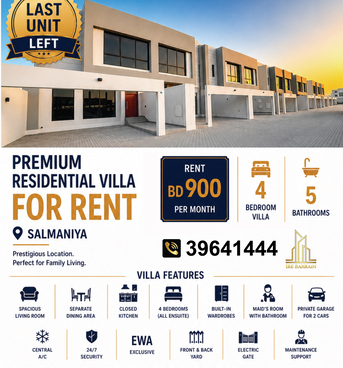 Salmaniya, Villas, BHD 900,  350 Sq. Meter,  Premium Residential Villa For Rent In Salmaniya BD.900/-