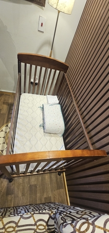 Al Malaz, Furniture, SAR 450,  Juniors Magaret Wooden Crib In Brown