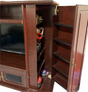 Khobar, Furniture, SAR 250,  250SR Only Wooden Show Case With TV Stand ,Shelves URGENT SALE