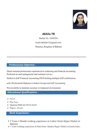 Manama, Job Seekers, B.Com Graduate With 4+ Years Experience Looking For Cashier / Accounts Assistant Roles