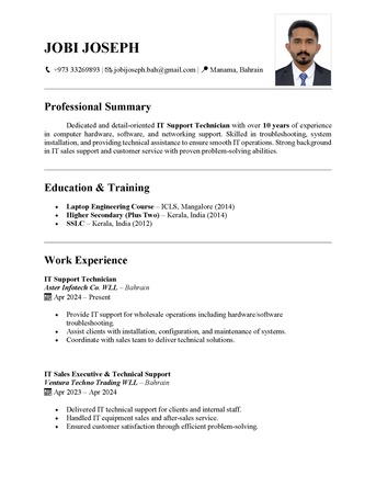 Riyadh, Job Seekers, IT Support Technician/ IT Sales Executive