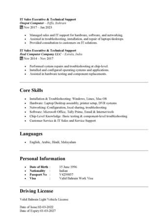 Riyadh, Job Seekers, IT Support Technician/ IT Sales Executive