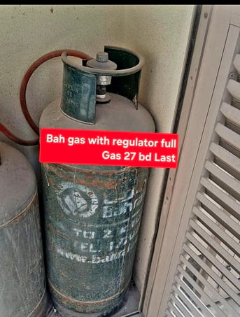 Manama, Appliances, BHD 27,  Bahrian Gas With Regulator Full Gas 27 Bd Msg 3670 8372 Wts Ap No Call