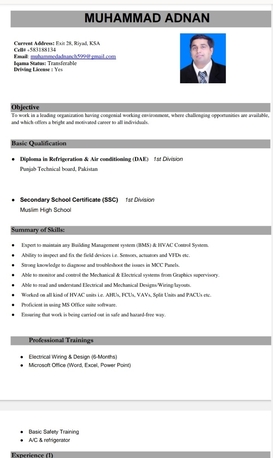 Riyadh, Job Seekers, HVAC Supervisor