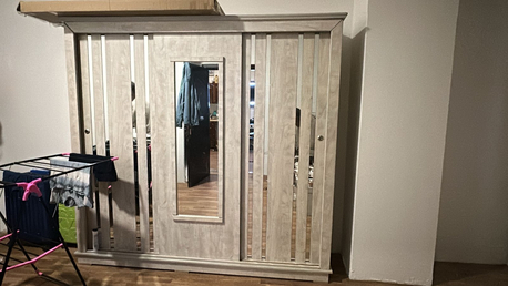 Riyadh, Furniture, SAR 900,  Brand New Bedset And Wardrobe For Sale Used Only 2 Months