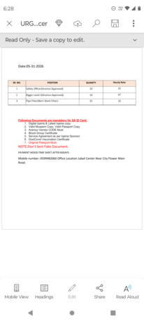 Jubail, Jobs, Urgent Requirements